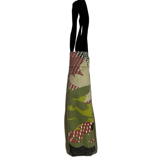 Kipling Large Tote Bag Cotton Canvas Army Green + Printed Zip Pouch - Picture 5 of 10